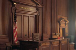 Empty criminal courtroom
