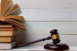 Gavel and criminal lawyer books
